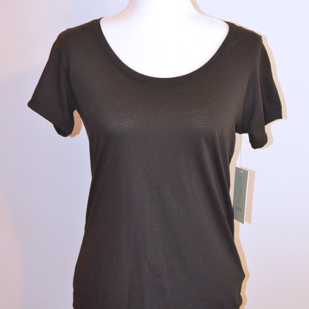 Joie Black Scoop Neck T-Shirt - Size S